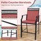 Set of 2 Outdoor Counter Bar Stools Heavy-Duty Metal Frame with Footrest